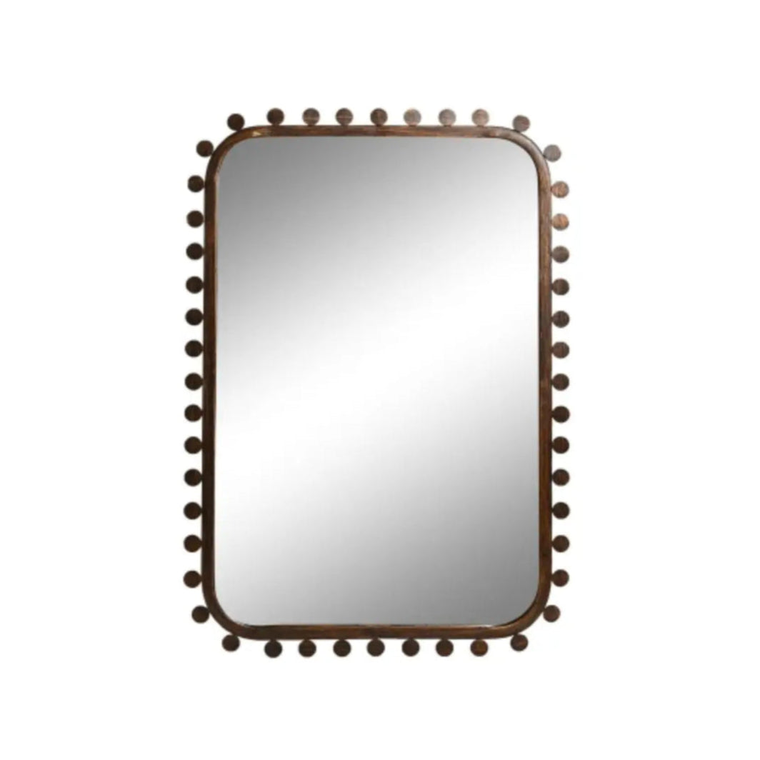 Miroir noir à détails dorés en bois sculpté MONA