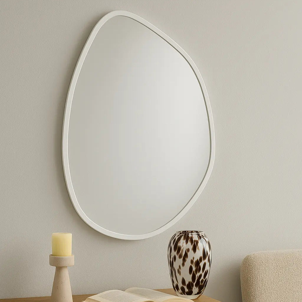 Miroir oblong moderne blanc MIRAIL