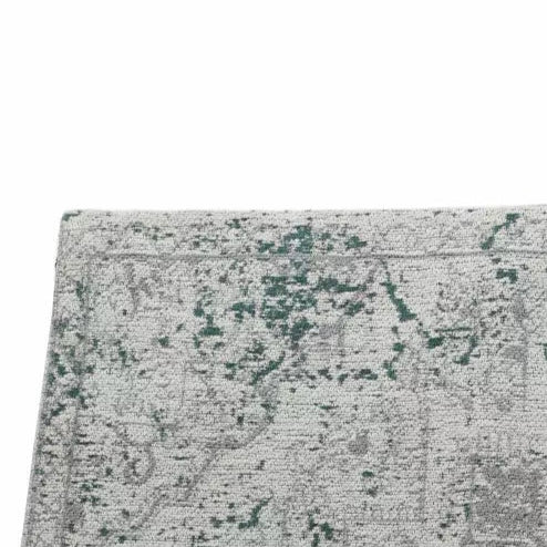 Tapis de couloir en coton chenille bleu TYRA