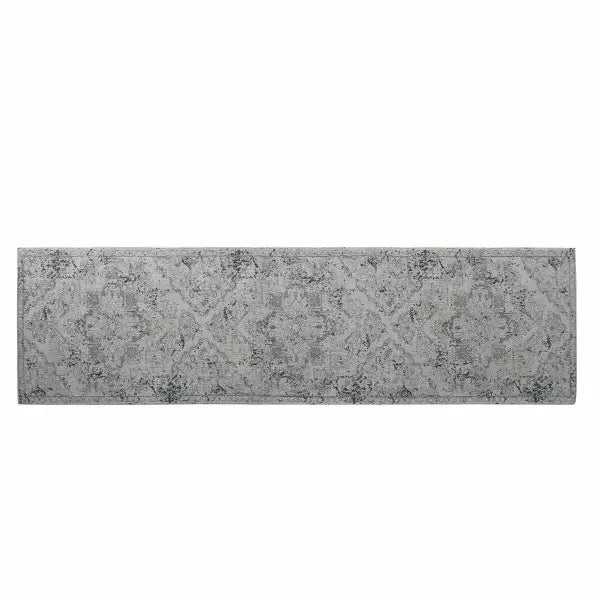 Tapis de couloir en coton chenille bleu TYRA