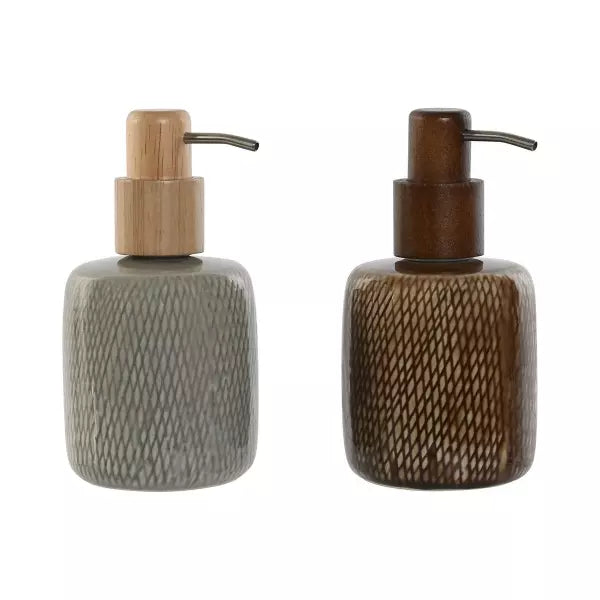 Duo de distributeurs en grès et bois BLISS