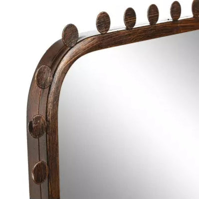 Miroir noir à détails dorés en bois sculpté MONA