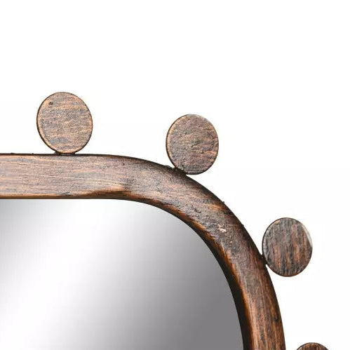 Miroir noir à détails dorés en bois sculpté MONA