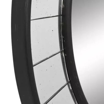 Miroir rond noir effet verrière MURANO