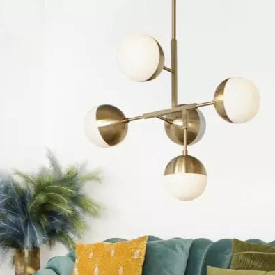 Suspension avec orbes en métal doré LOFT