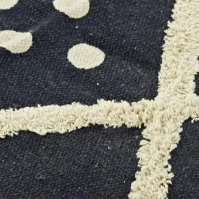 Tapis losange bleu marine TIM - 160 x 230