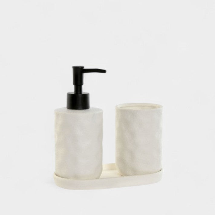 Ensemble de bain blanc et noir texturé ALBANE