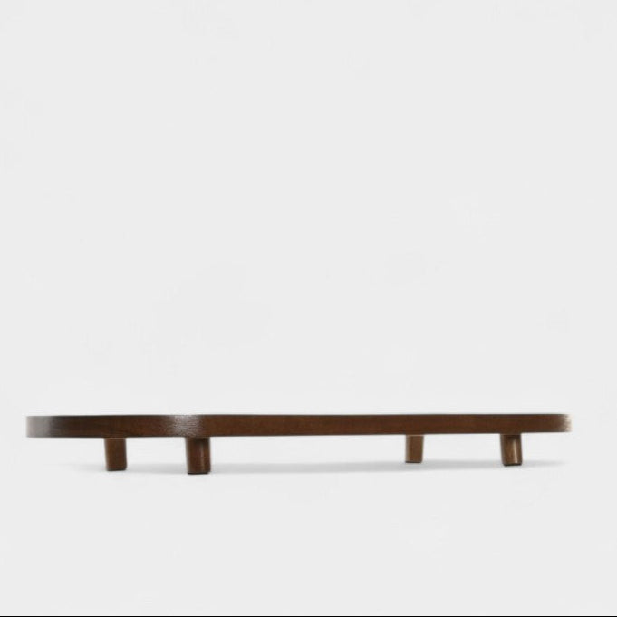 Plateau en bois d'acacia foncé avec pieds LOU