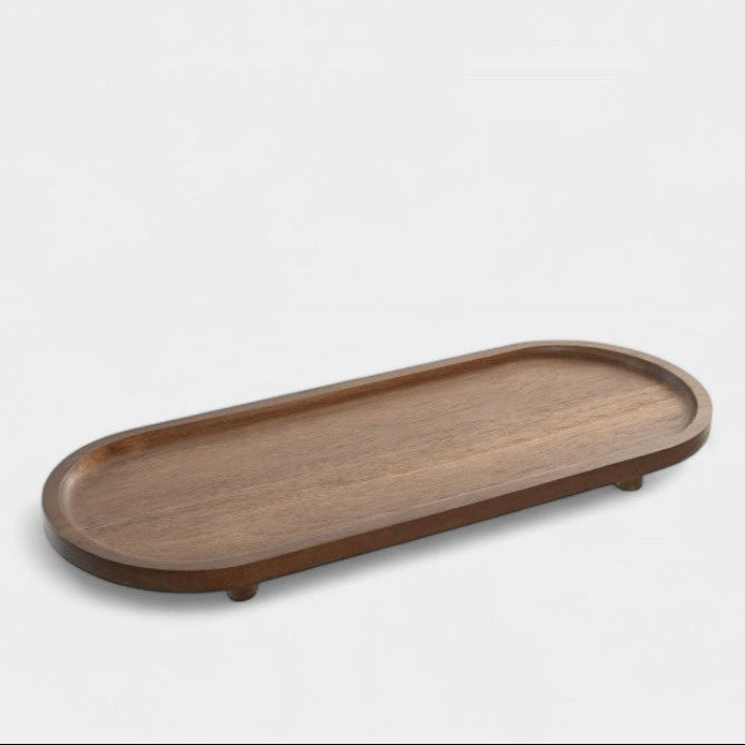 Plateau en bois d'acacia foncé avec pieds LOU