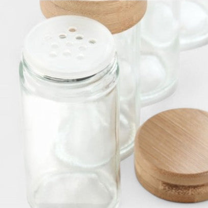 Arbre à épices en verre et bambou - Set de 4 pots MAEL