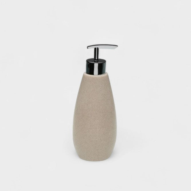 Distributeur de savon en résine beige LUVO