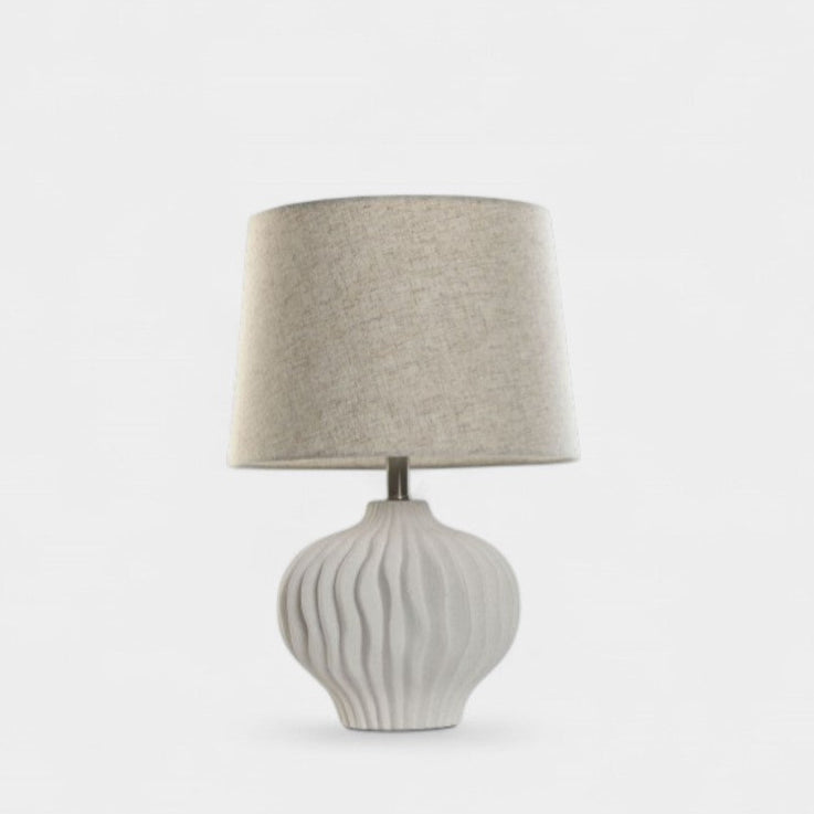 Lampe au pied ondulé beige ANIA