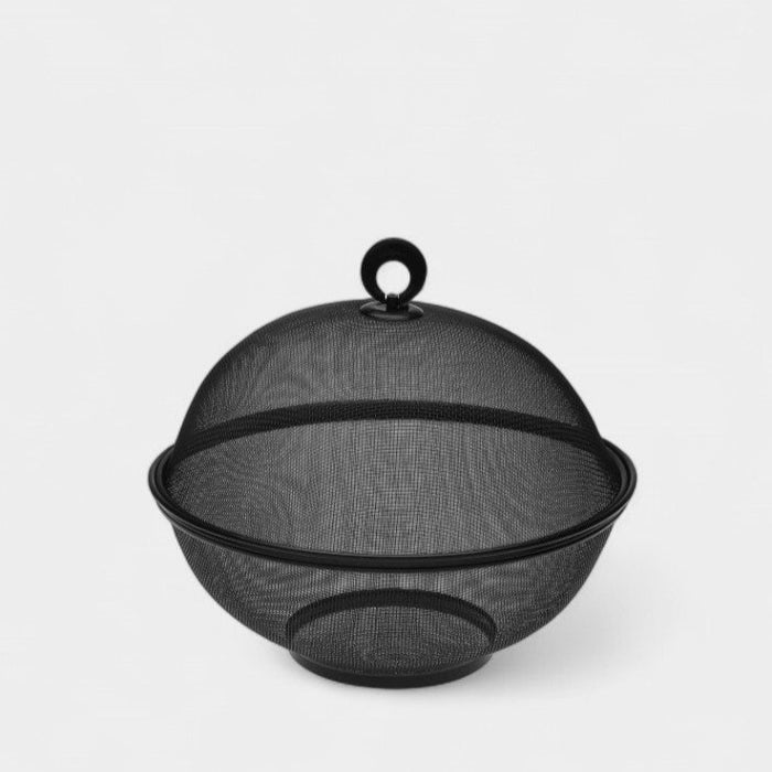 Cloche à fruits ronde en métal noir