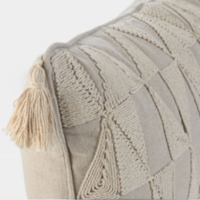 Coussins beige naturel esprit bohème rectangle CALIE