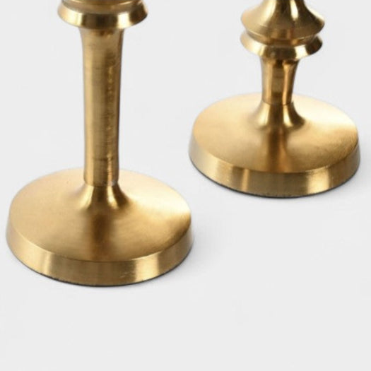 Duo de bougeoirs dorés en aluminium IRIS