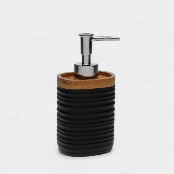 Distributeur de savon noir en résine et bambou ARIA