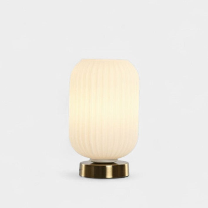 Lampe en verre nervuré & base laiton ASTRE