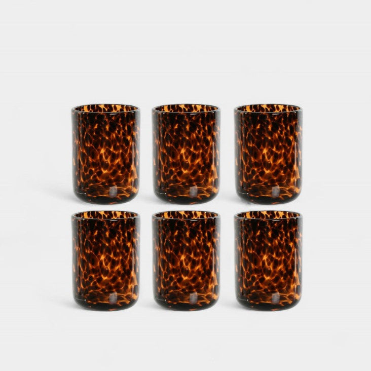 Lot de 6 verres ambre effet écaille GINA