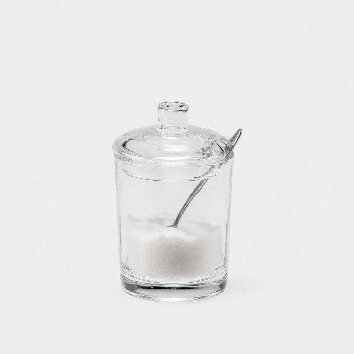 Sucrier en verre transparent avec cuillère ANDREA