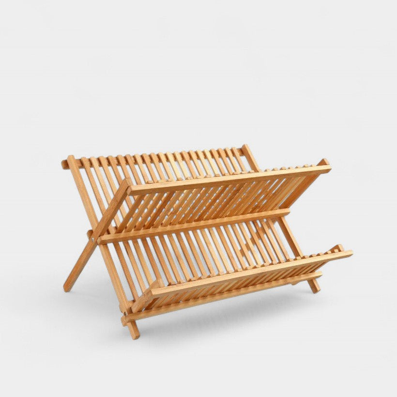 Égouttoir à vaisselle en bambou pliable