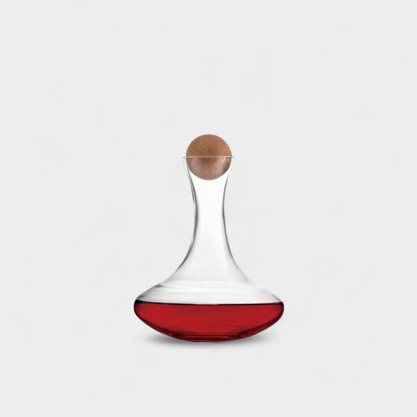 Carafe à décanter en verre avec bouchon rond en bois – 1,5 L