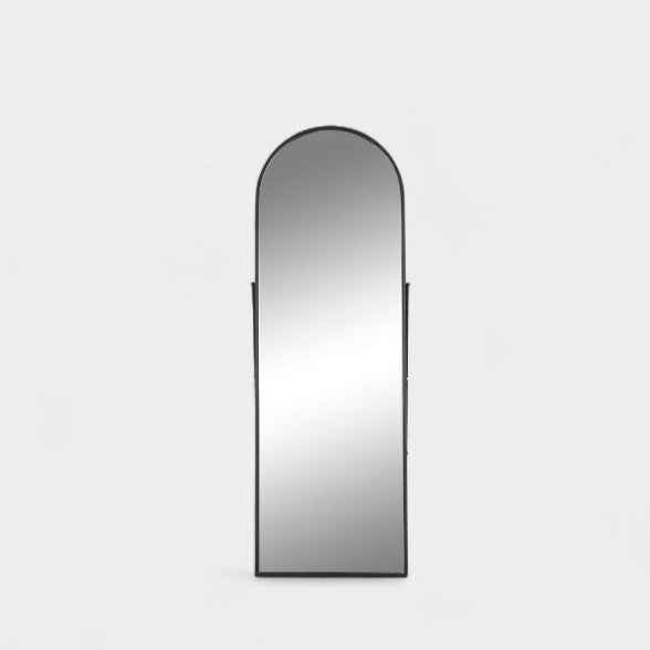 Miroir sur pied en métal noir
