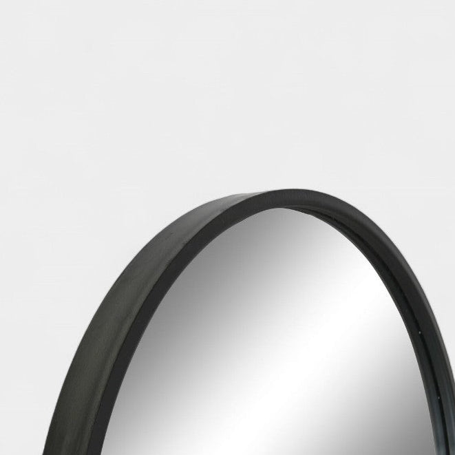 Miroir sur pied en métal noir