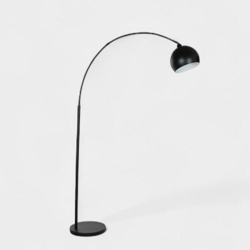 Lampadaire courbé noir en métal