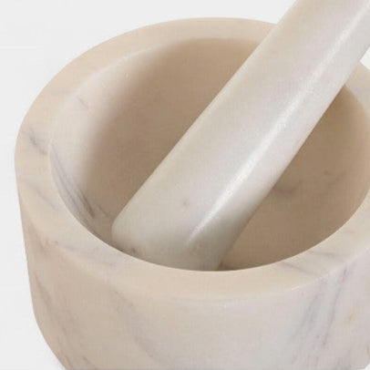 Mortier de cuisine en marbre blanc
