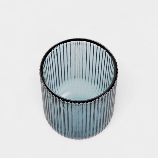 Set de 6 verres bleus rainurés Sofia – 240 ml