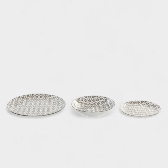 Service d’assiettes en porcelaine à motif beige