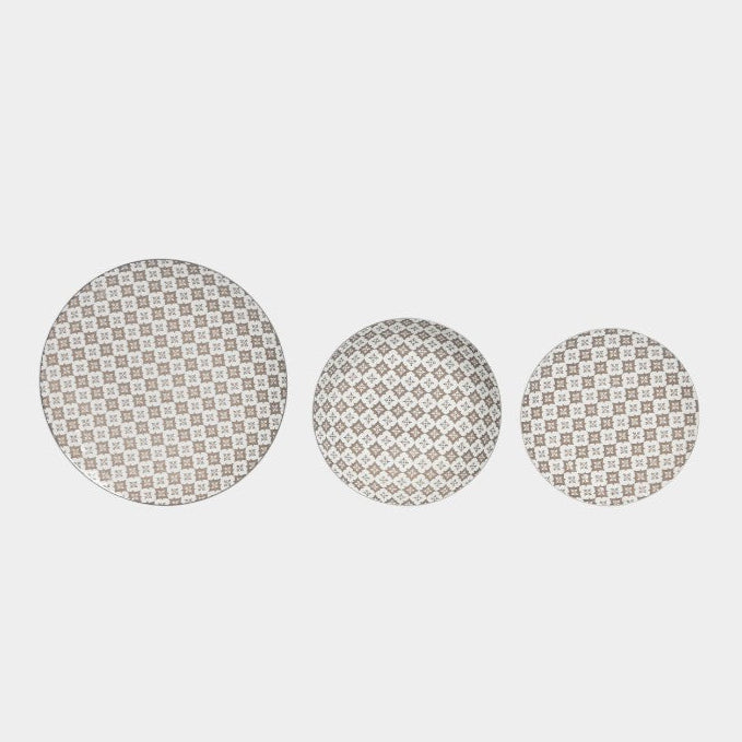 Service d’assiettes en porcelaine à motif beige