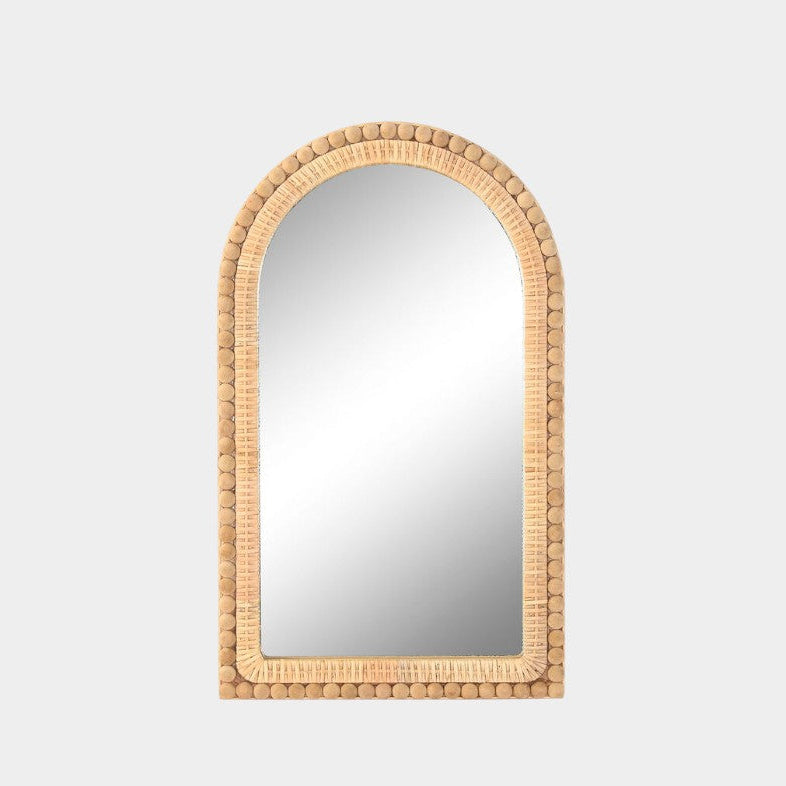 Miroir mural en rotin naturel