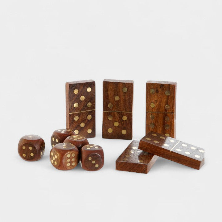 Coffret de jeux Léandre – Bois et laiton, esprit vintage