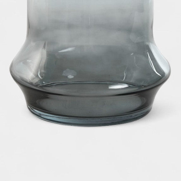 Vase en verre fumé et finition dorée