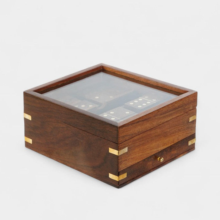 Coffret de jeux Léandre – Bois et laiton, esprit vintage