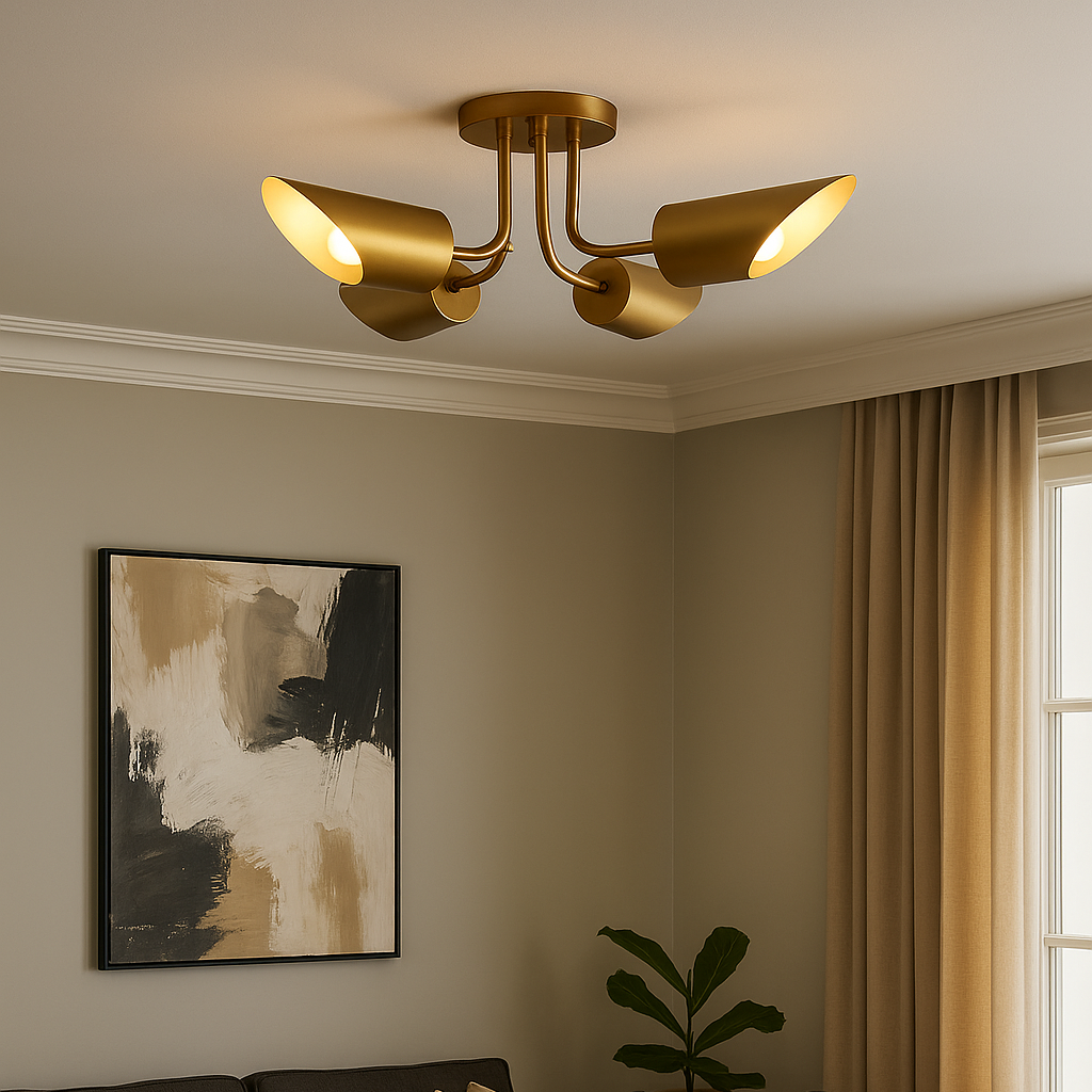 Suspension dorée 4 spots orientables AMARA