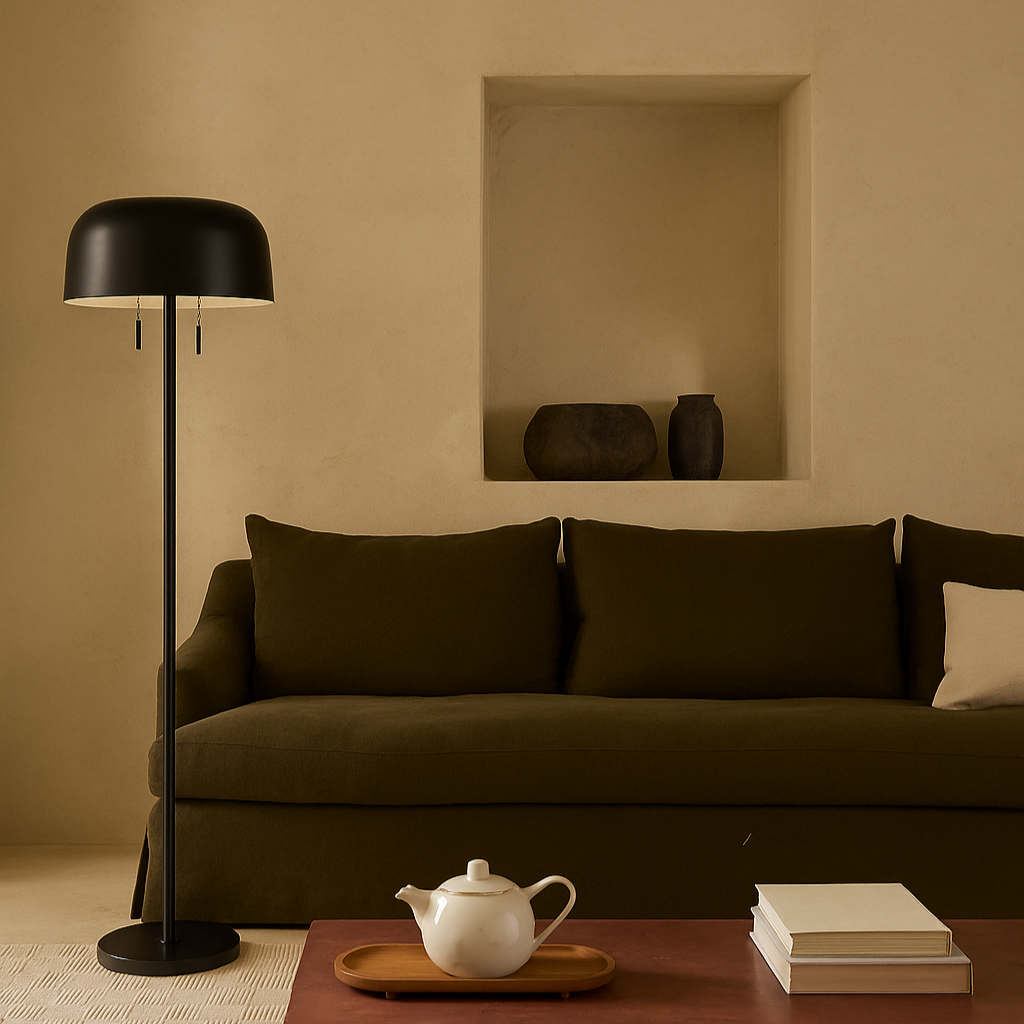 Lampadaire noir en métal LIVIA