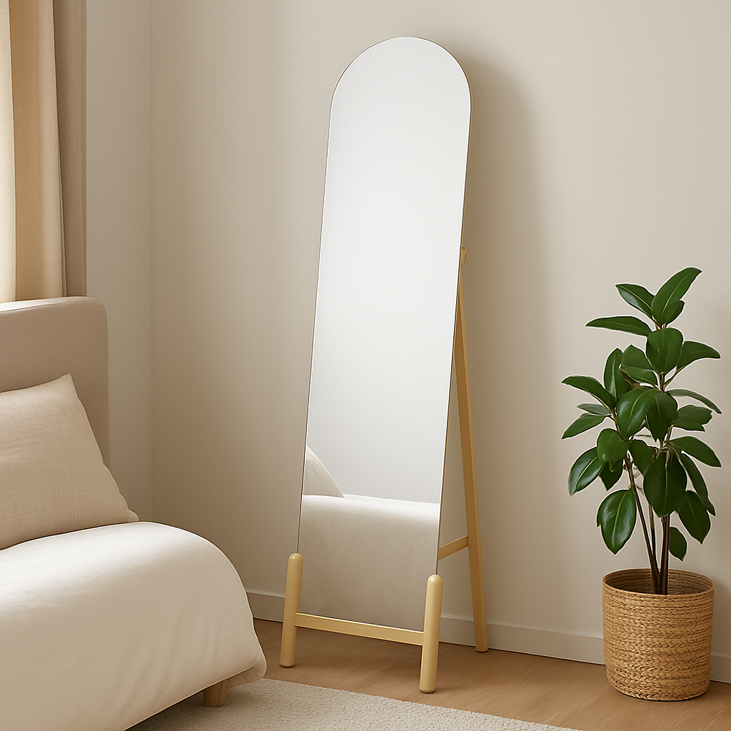 Miroir sur pied en bois clair ARMAND