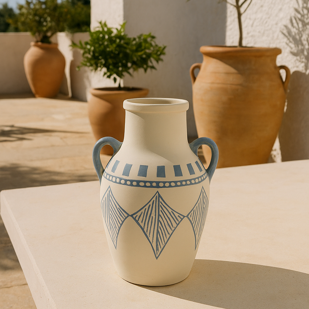 Grand vase en céramique esprit Méditerranée L