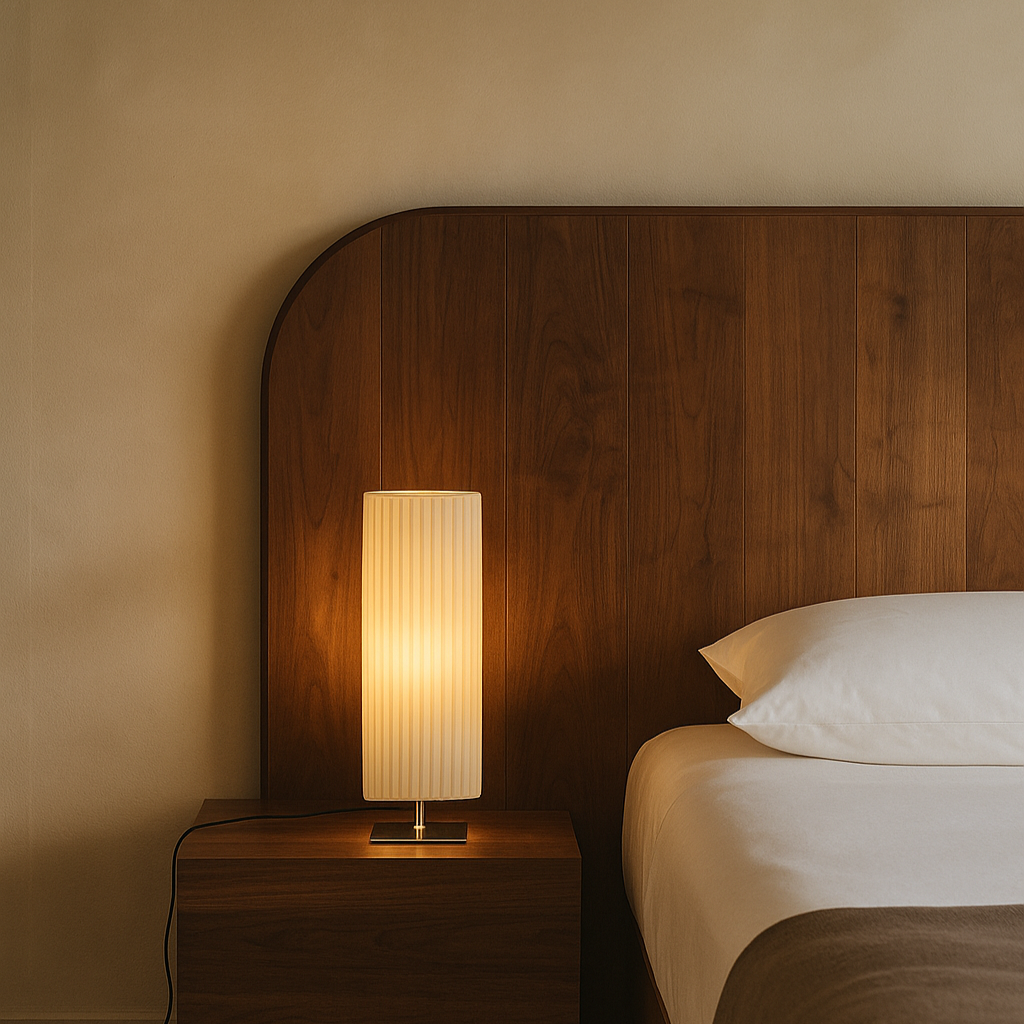 Lampe de table moderne en tissu blanc RIVA