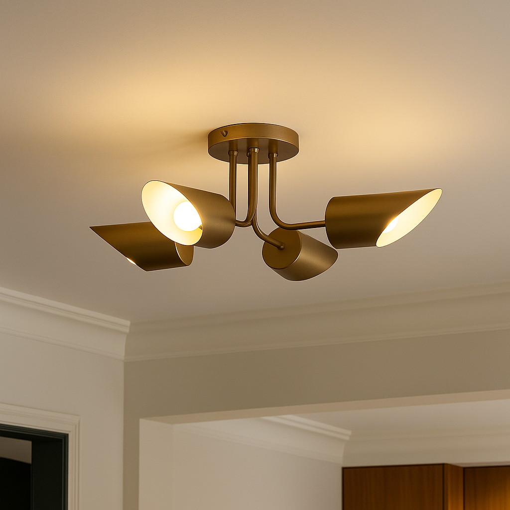 Suspension dorée 4 spots orientables AMARA