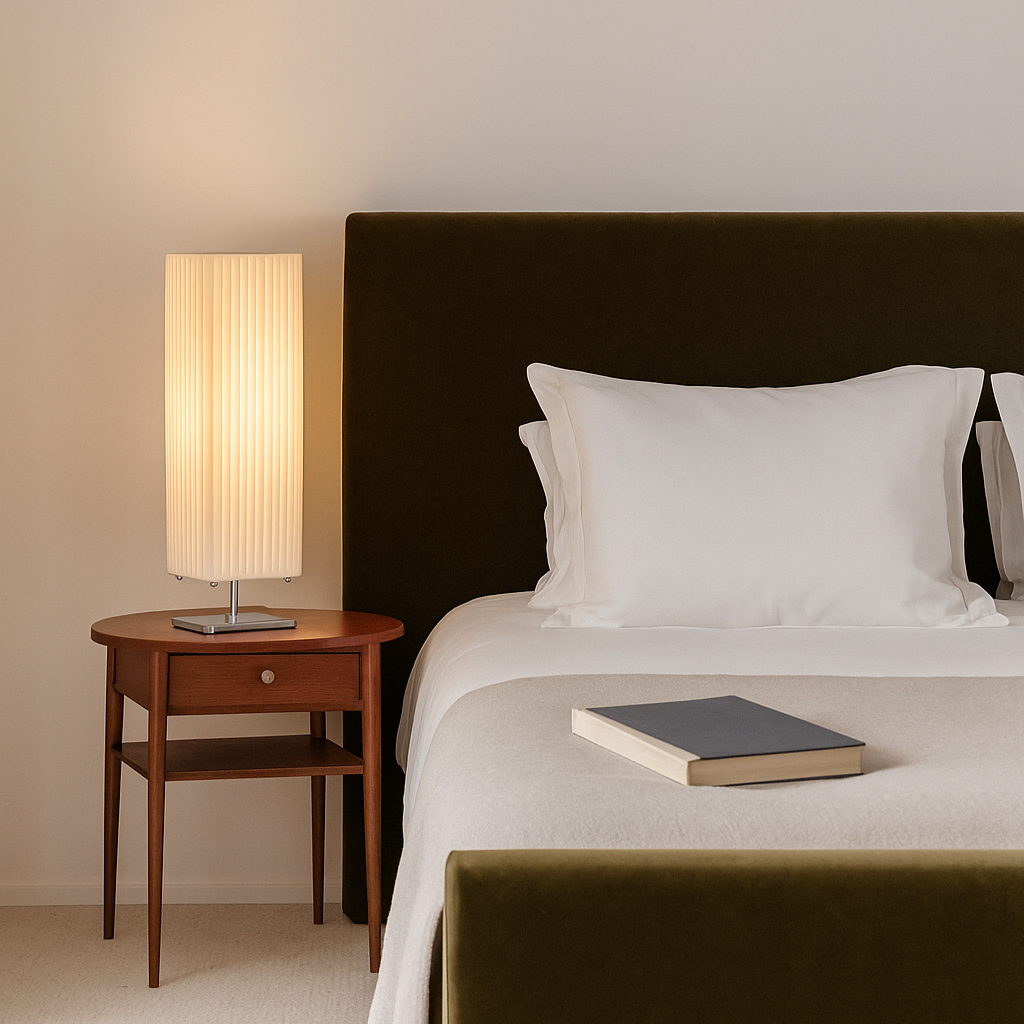 Lampe de table moderne en tissu blanc RIVA