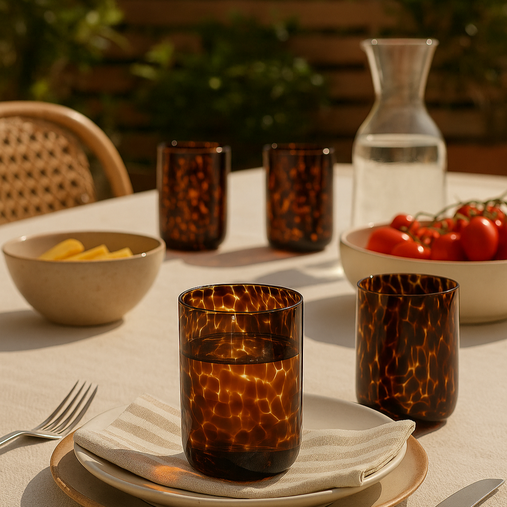 Lot de 6 verres ambre effet écaille GINA