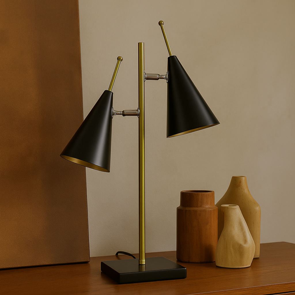 Lampe de bureau noire et dorée ALTO