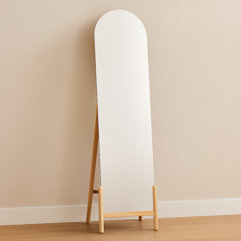 Miroir sur pied en bois clair ARMAND