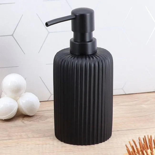 Distributeur de savon à rayures noir mat BOON