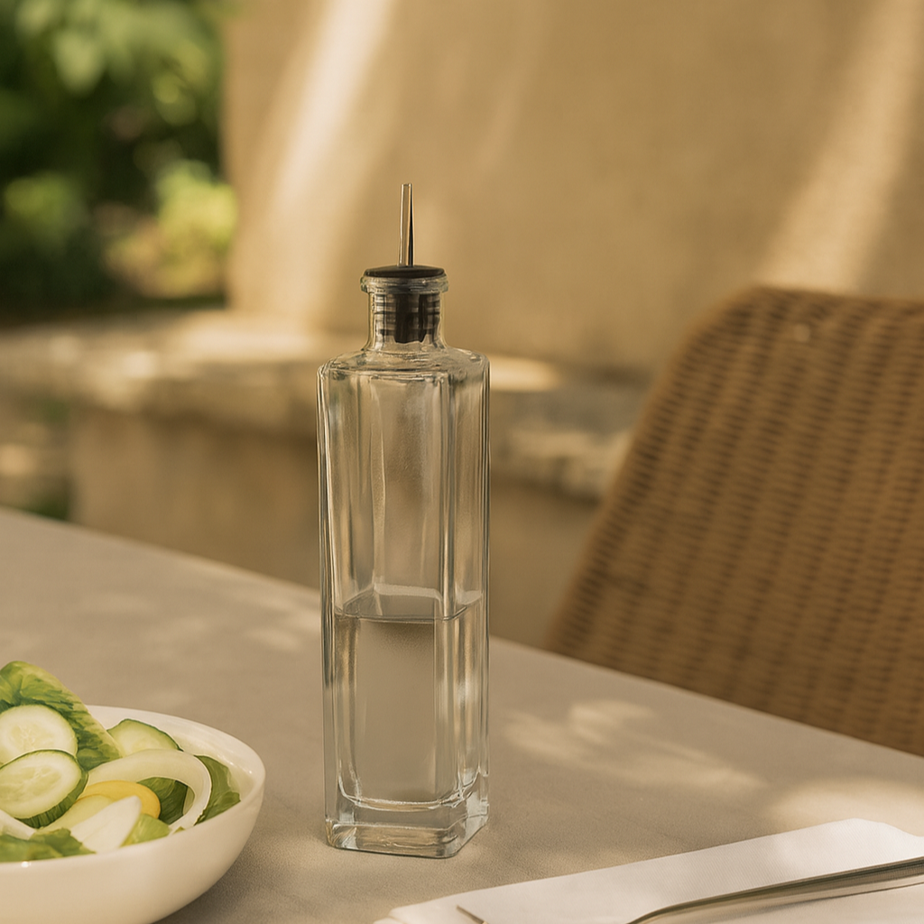 Huilier verre transparent long