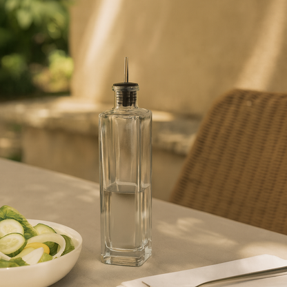 Huilier verre transparent long