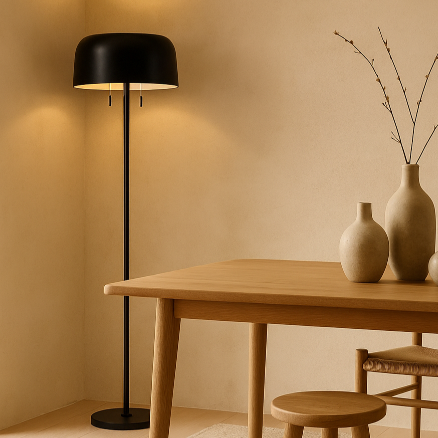 Lampadaire noir en métal LIVIA
